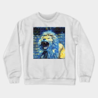 lion painting (leo art, lion king) Crewneck Sweatshirt